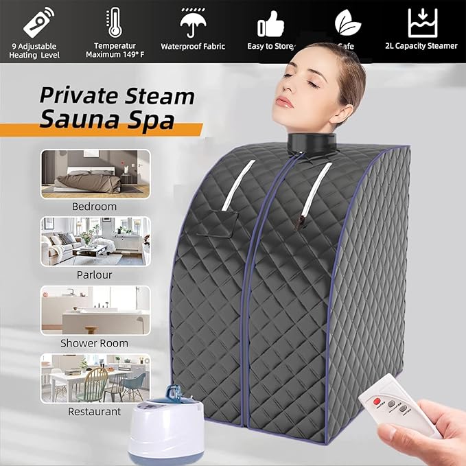 CEOOl 2025 Portable Steam Sauna Tent 2L with 9-Gear Temperature Control and Herb Box