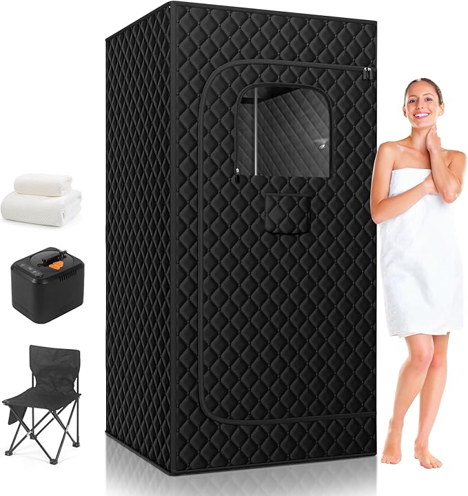 LI FITNESS Portable Steam Sauna 1000W 3L 80x80x180cm with Bath Towel, Sydney Service Centre