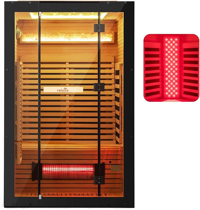 Costway 2-Person Infrared Wooden Sauna (Canadian Hemlock)