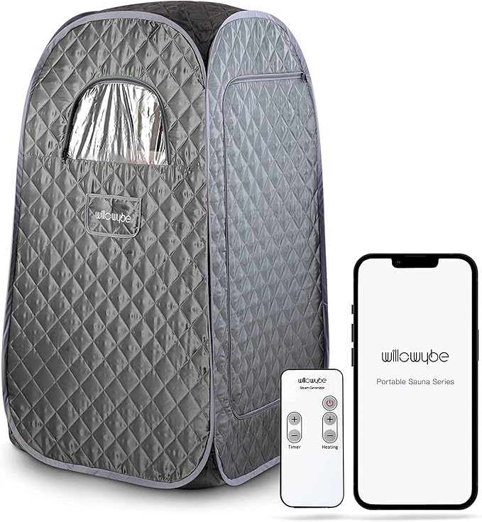 WILLOWYBE Portable Steam Sauna with Bluetooth (85x85x145cm)