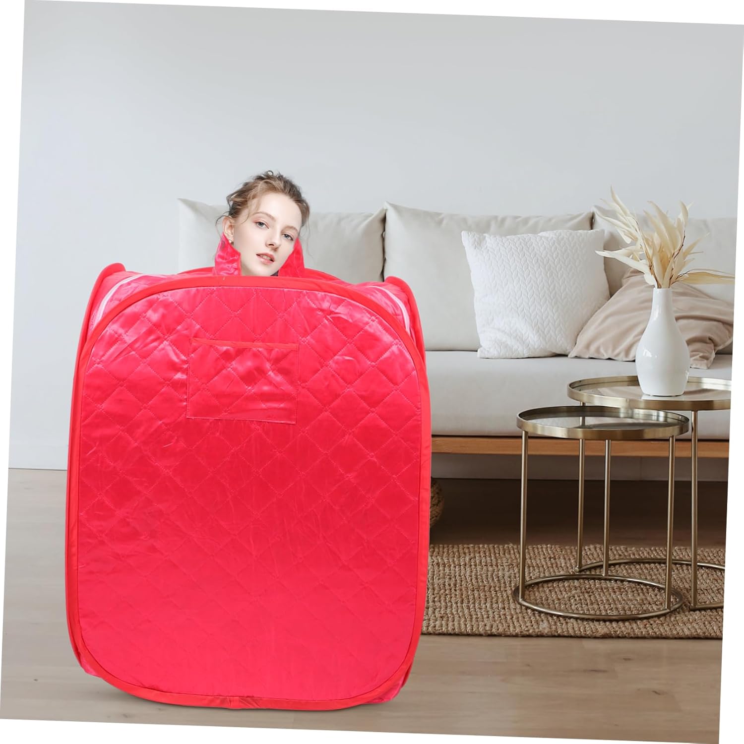 Kisangel Portable Sauna Steam Tent for Full Body (Tent Only, No Steamer) Red