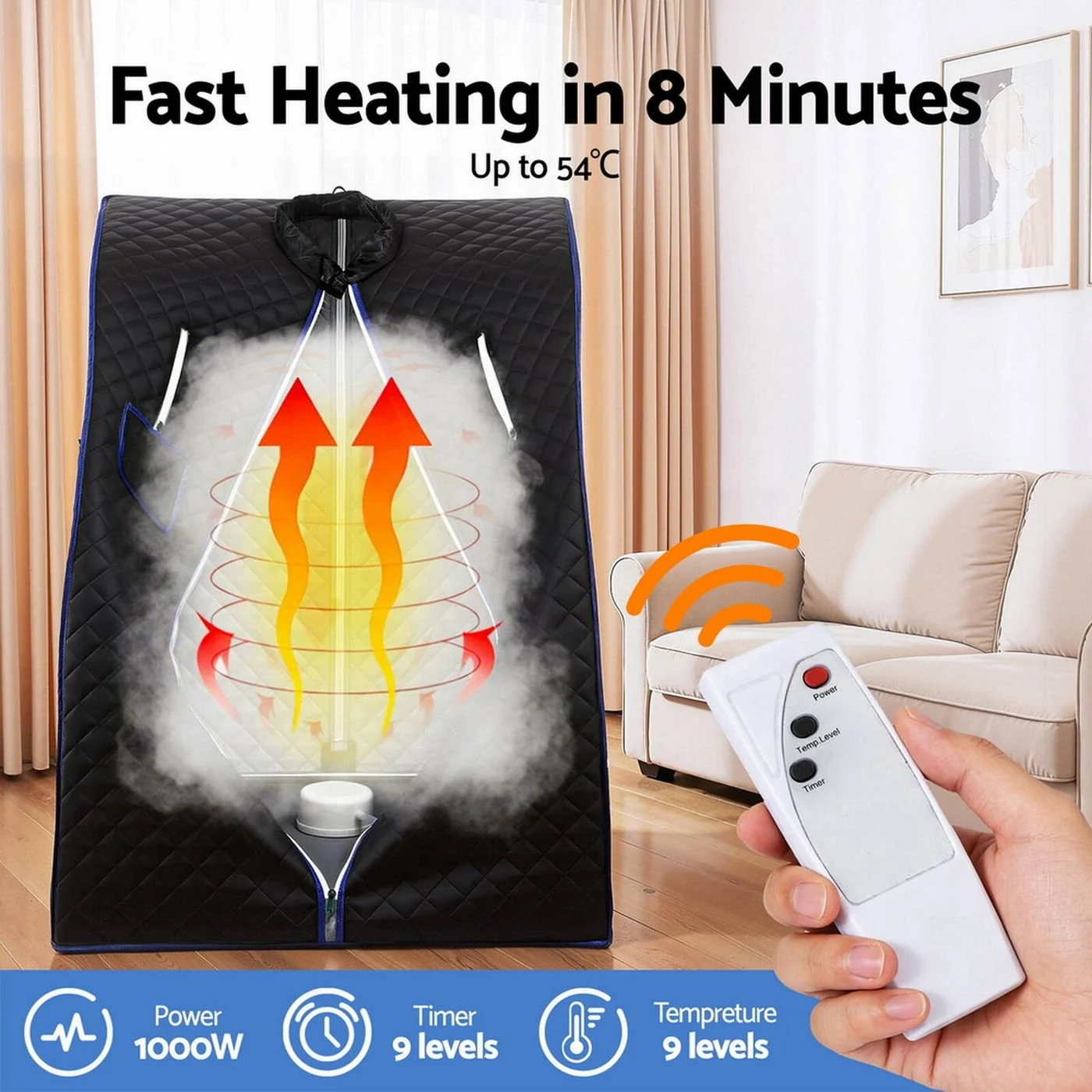 Portable Steam Sauna Tent 1000w 2l Steamer Pot Timer