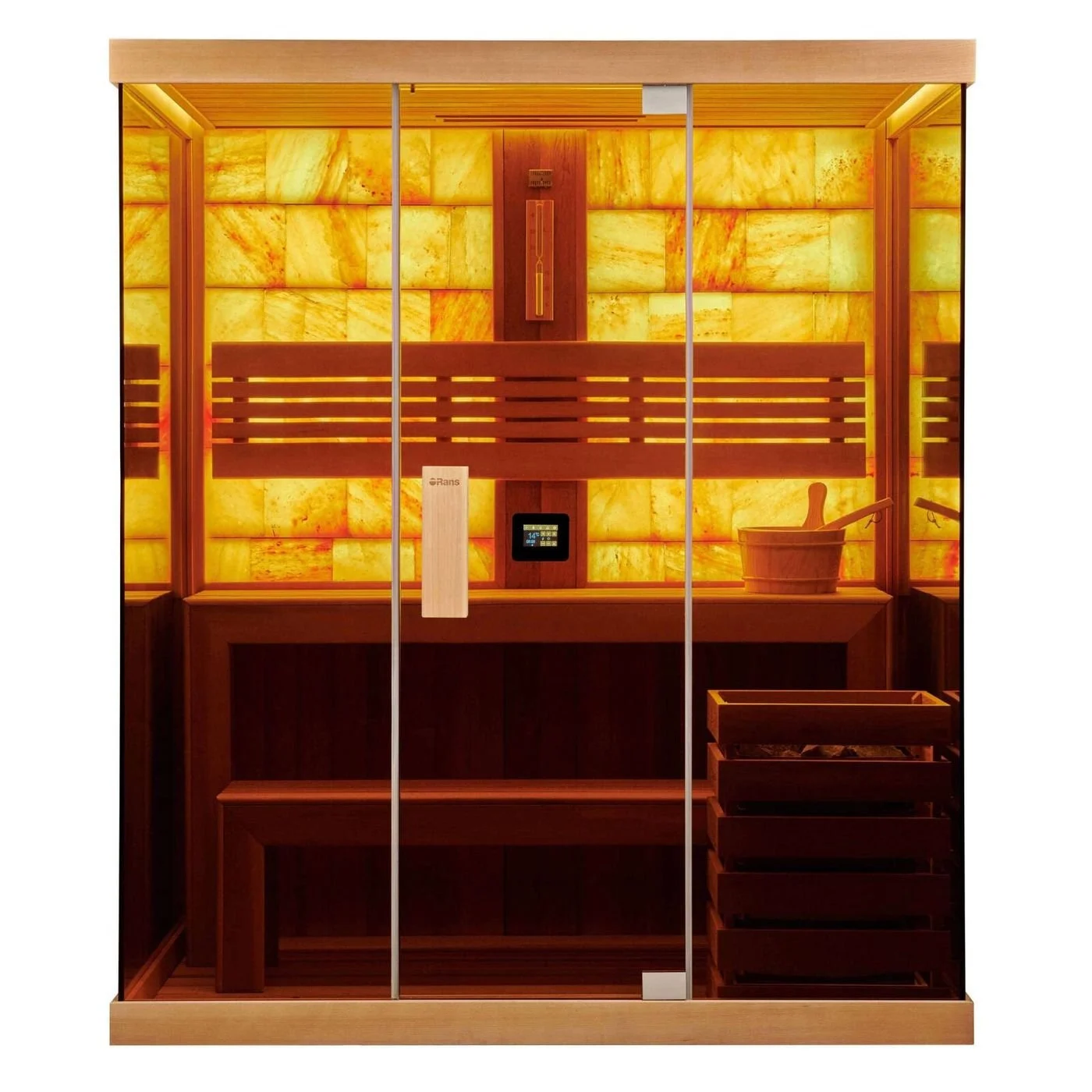 Traditional Sauna For 3 Persons With Unique Himalayan Salt Feature