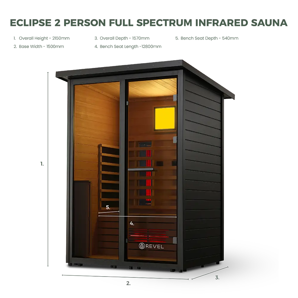 Eclipse 2-Person Full Spectrum Infrared Cabin Sauna