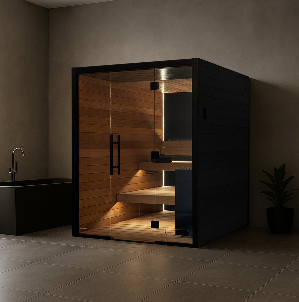 ‘Vulcana’ Prestige Indoor Sauna – Black Ash Personalisation Edition