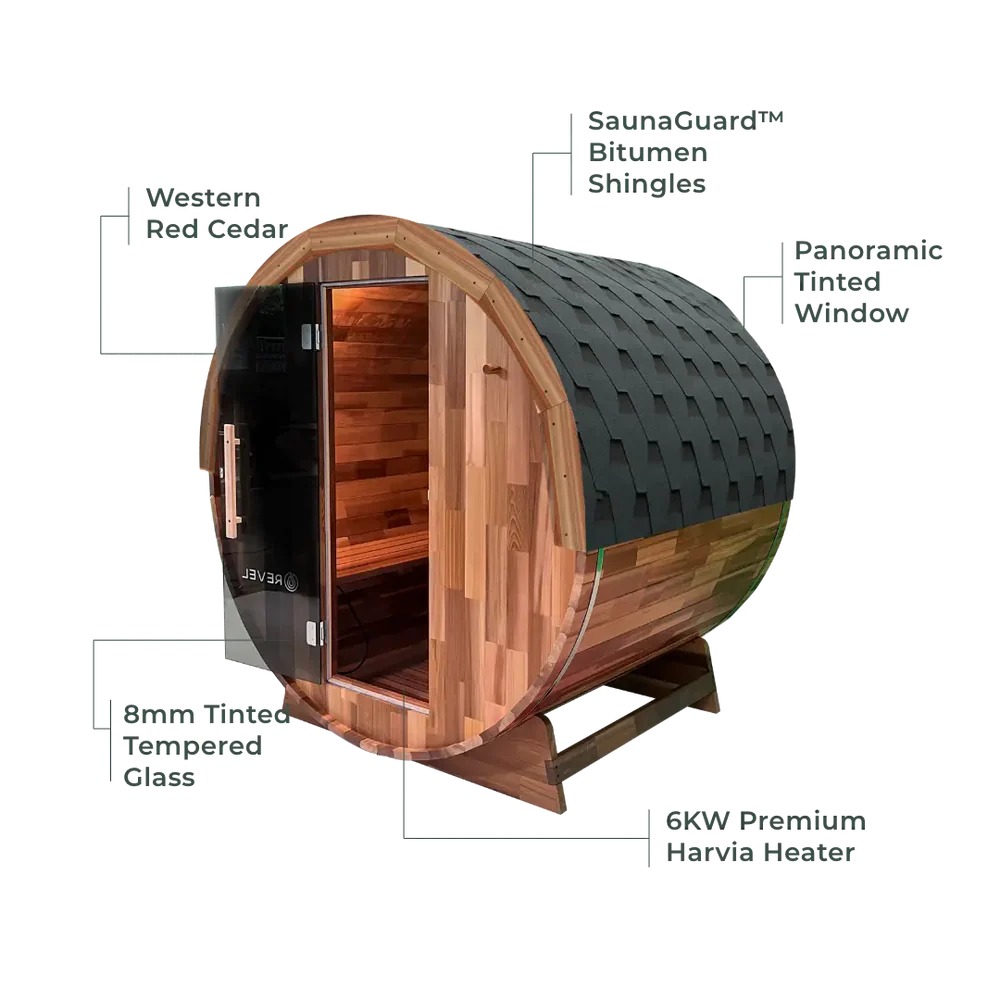 Edenview 4-Person Traditional Cedar Barrel Sauna