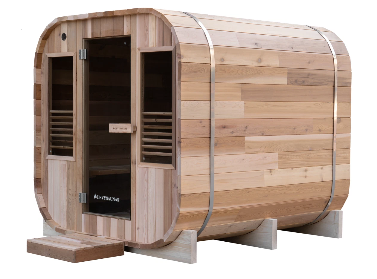 Western Red Cedar Cube Barrel Sauna Room - Brand New