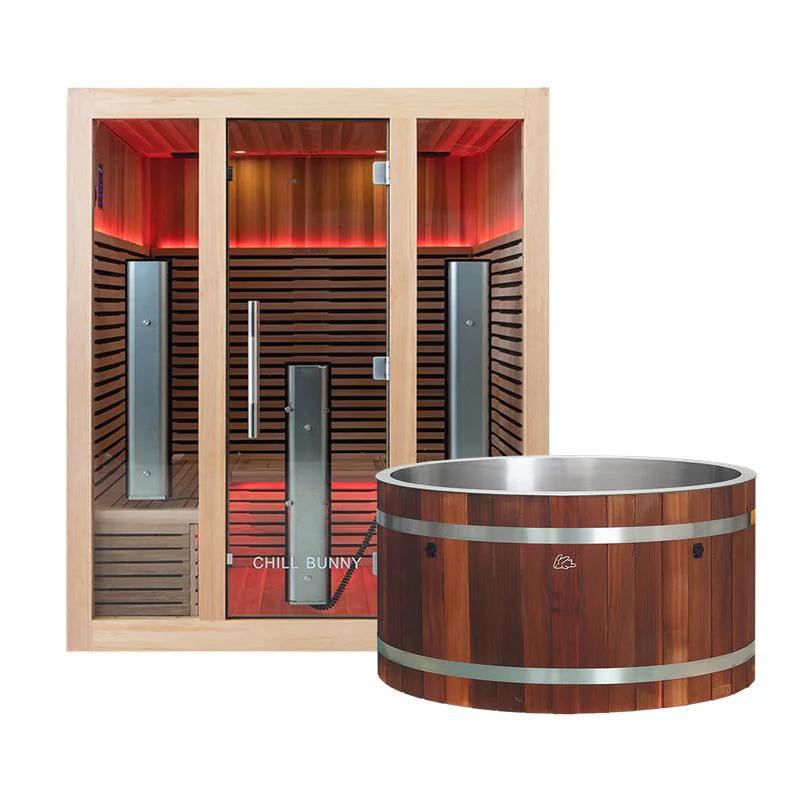 Ice Bath and 4-Person Indoor Infrared Sauna Combo