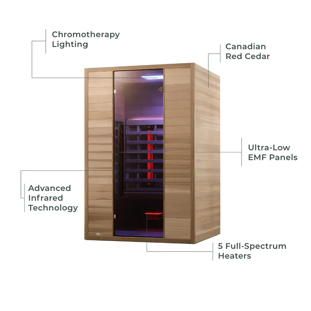 Nova 2-Person Full Spectrum Infrared Cedar Sauna