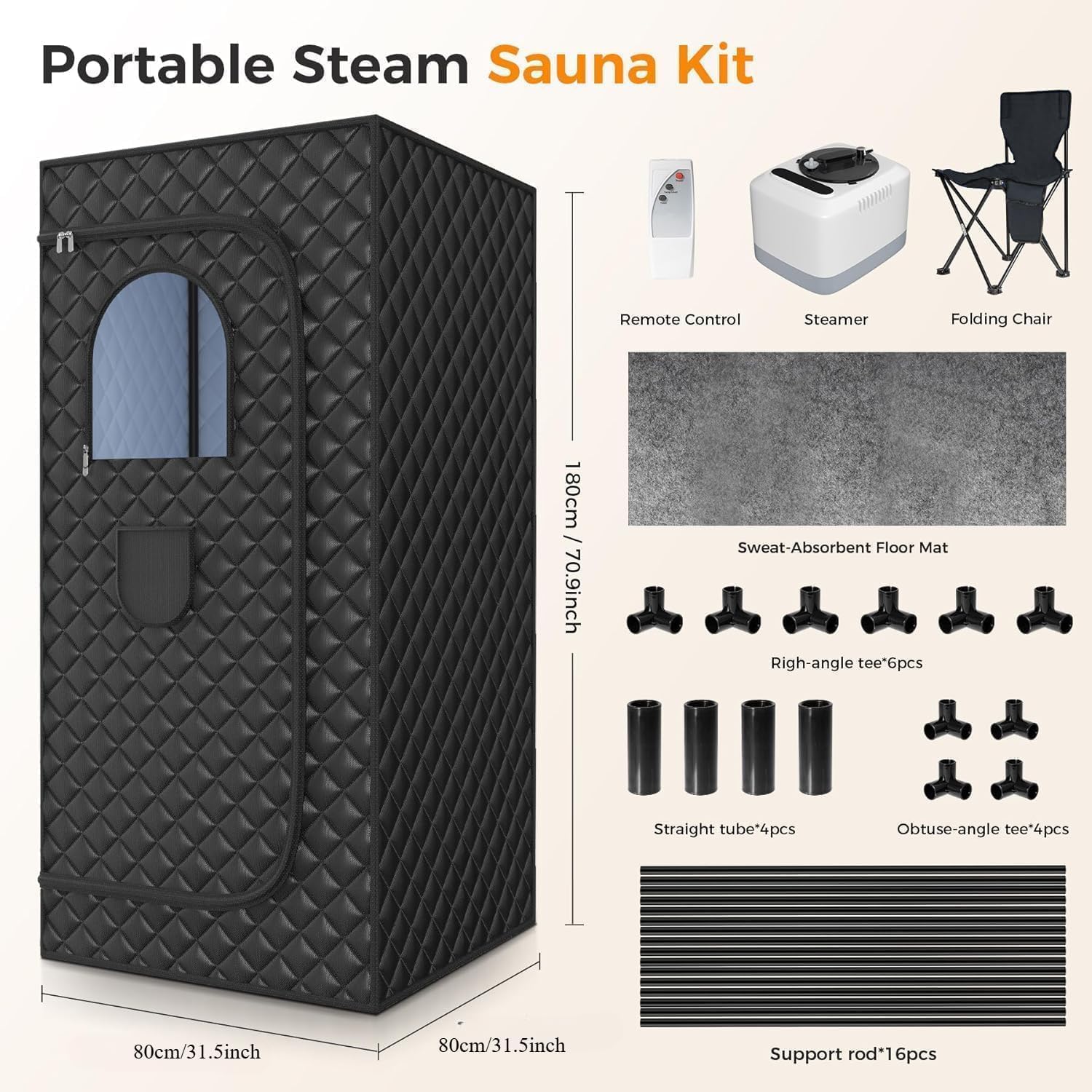 Portable Infrared Sauna Tent, Upgraded Steam Sauna for Home